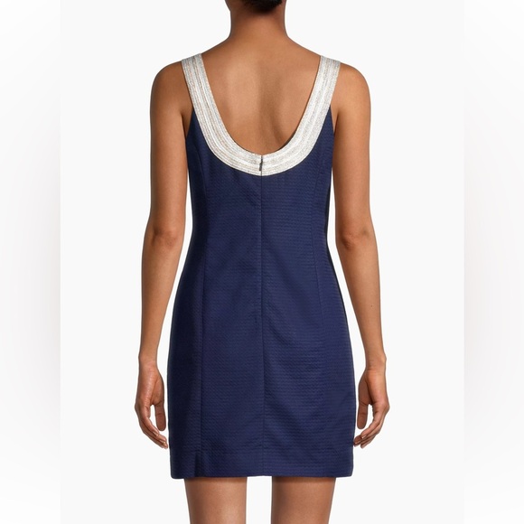 LILLY PULITZER Valli Embroidered Soutache Slip Dress - True Navy- Size 4 - Picture 3 of 13